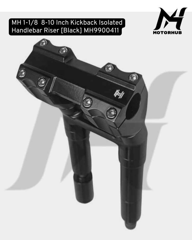 Riser MH 1-1/8 8-10 Inch Kickback Isolated Handlebar Riser [Black] MH9900411