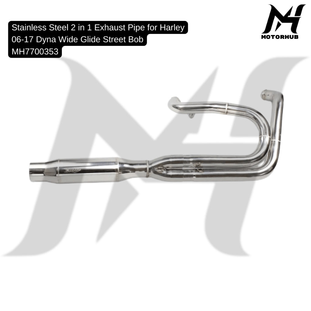 Stainless Steel 2 in 1 Exhaust Pipe for Harley 06-17 Dyna Wide Glide Street Bob MH7700353