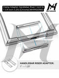 Clamp Adapter Handlebar Riser 1 inch to 1-1/4 inch (1.25) [Chrome] MH9900980