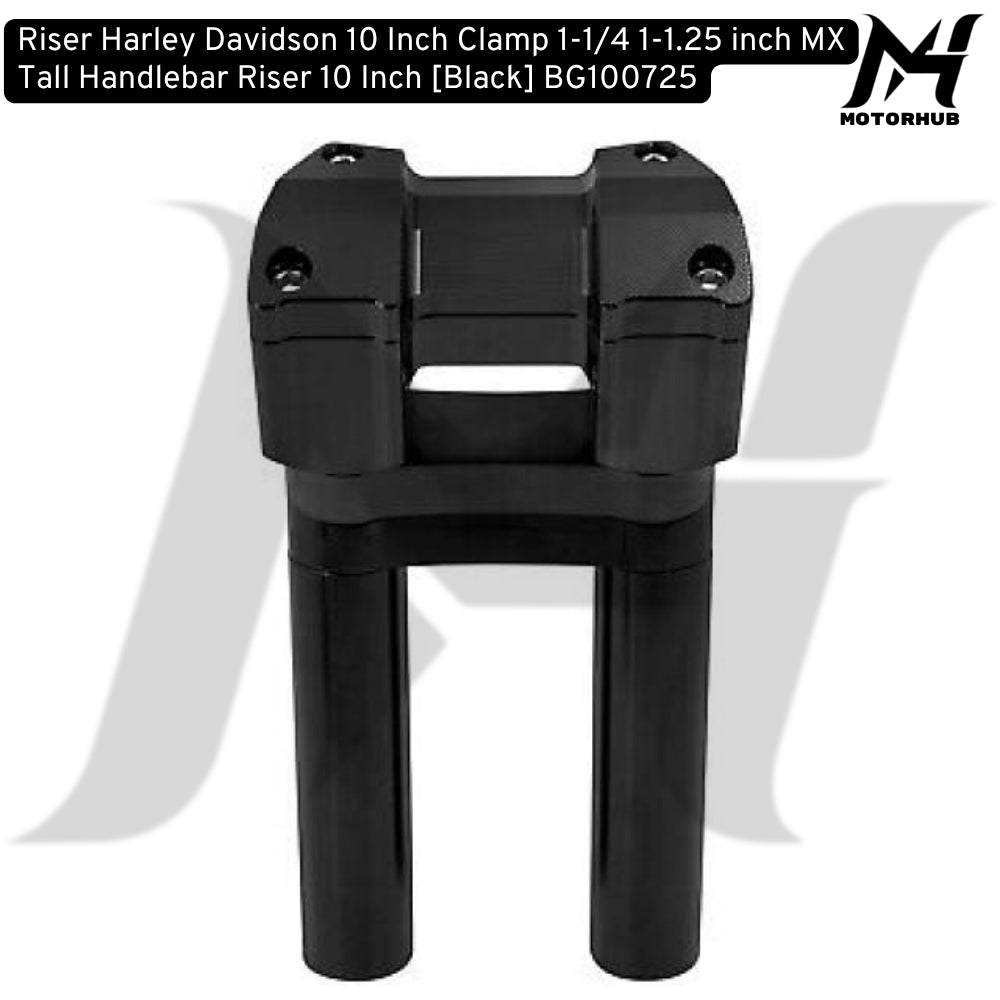 10 Inch Clamp 1-1/4 1-1.25 inch MX Tall Handlebar Riser 10 Inch [Black] BG100725