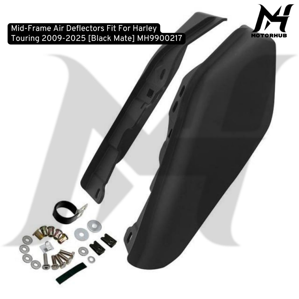 Mid-Frame Air Deflectors Fit For Harley Touring 2009-2026 [Black Mate] Penahan Panas Road Glide Street Glide Road King MH9900217