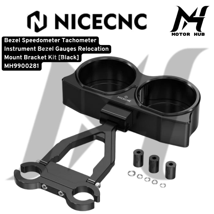 Nice CNC Instrument Bezel Gauges Relocation Mount Bracket Kit For Harley Davidson [Black] MH9900281