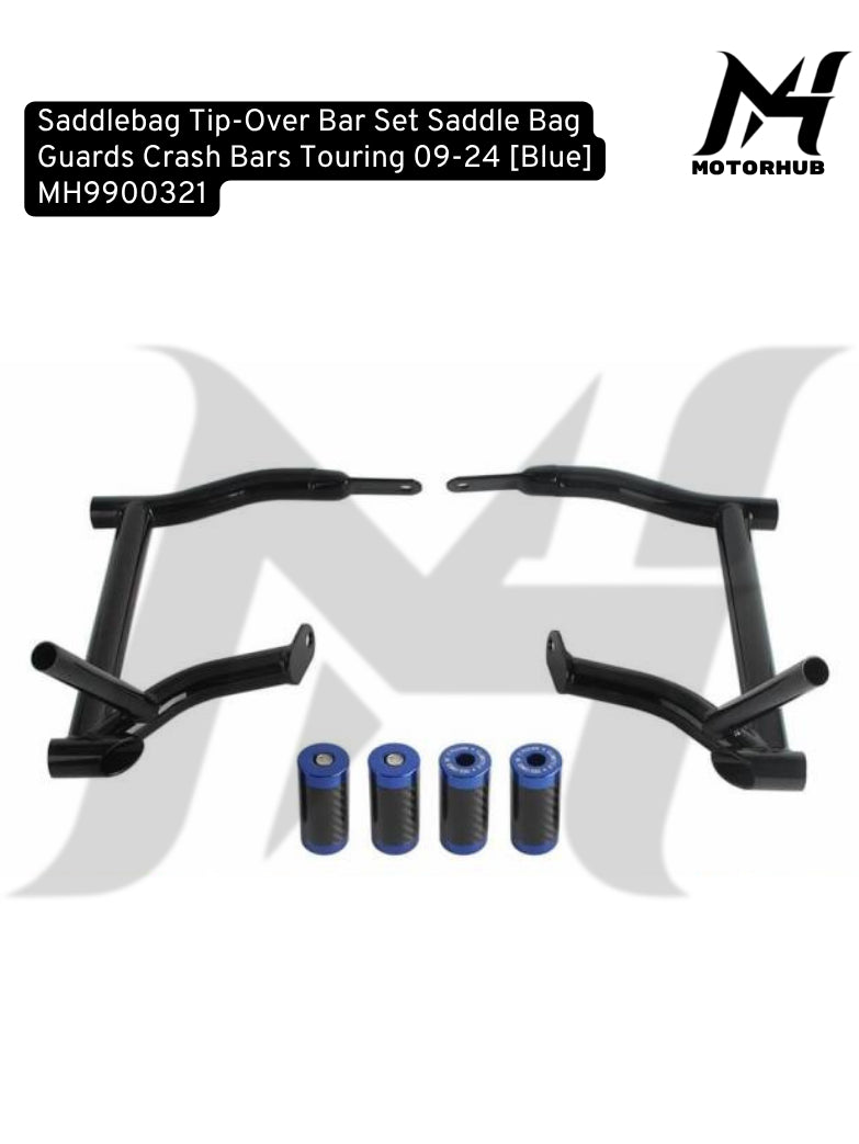 Saddlebag Tip-Over Bar Set Saddle Bag Guards Crash Bars Touring 09-25 [Blue] MH9900321