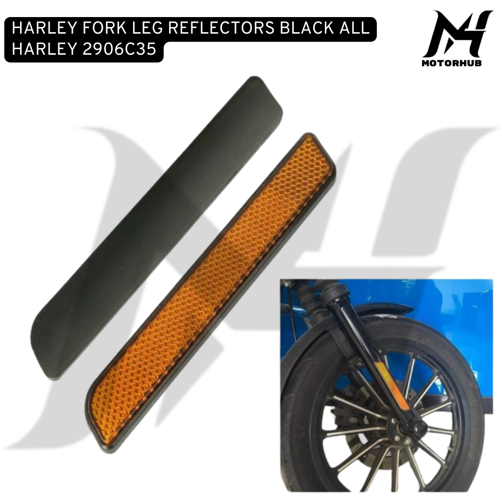 HARLEY FORK LEG REFLECTORS BLACK ALL HARLEY 2906C35