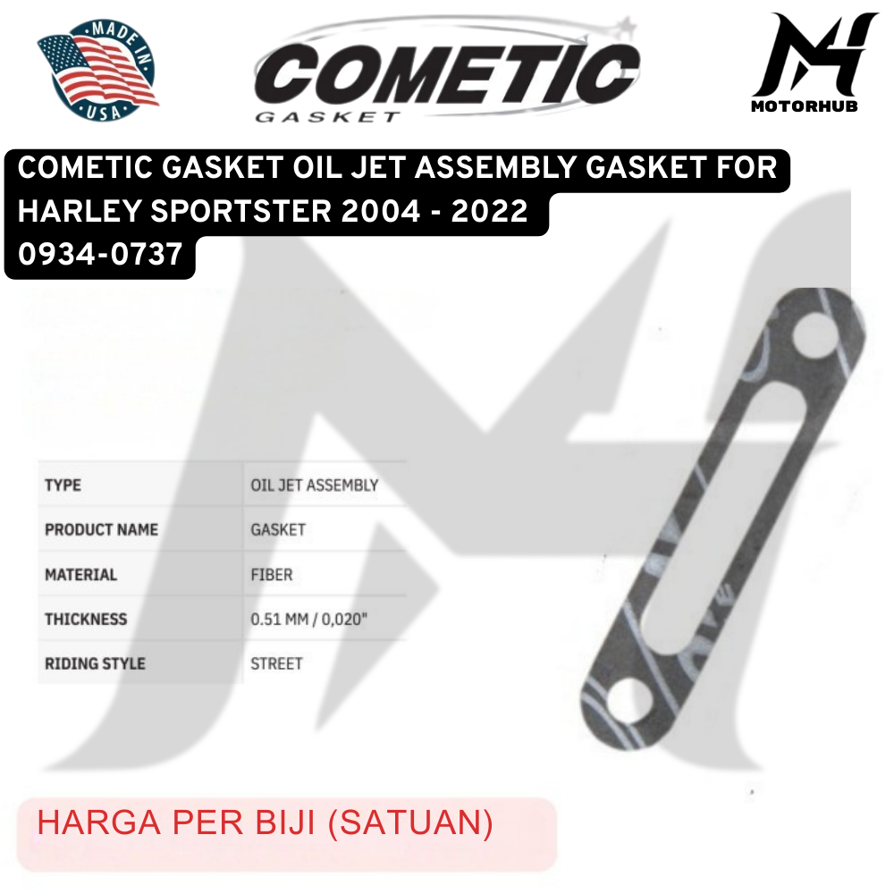 COMETIC GASKET OIL JET ASSEMBLY GASKET FOR HARLEY SPORTSTER 2004 - 2022 0934-0737 OEM 26638-00 KODE C9962
