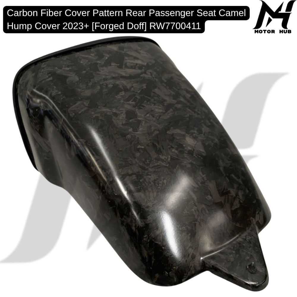 Carbon Fiber Cover Pattern Rear Passenger Seat Camel Hump Cover 2023+ [Forged Doff] RW7700411
