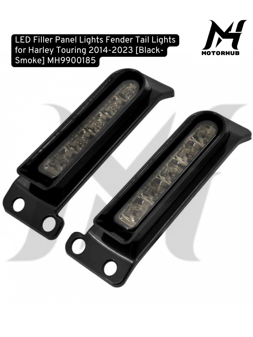 LED Filler Panel Lights Fender Tail Lights for Harley Touring 2014-2023 [Black-Smoke] MH9900185