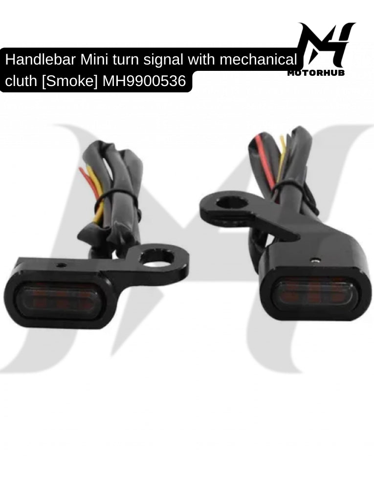 Handlebar Mini turn signal with mechanical cluth [Smoke] For Softail, Dyna, Touring, Sportster MH9900536