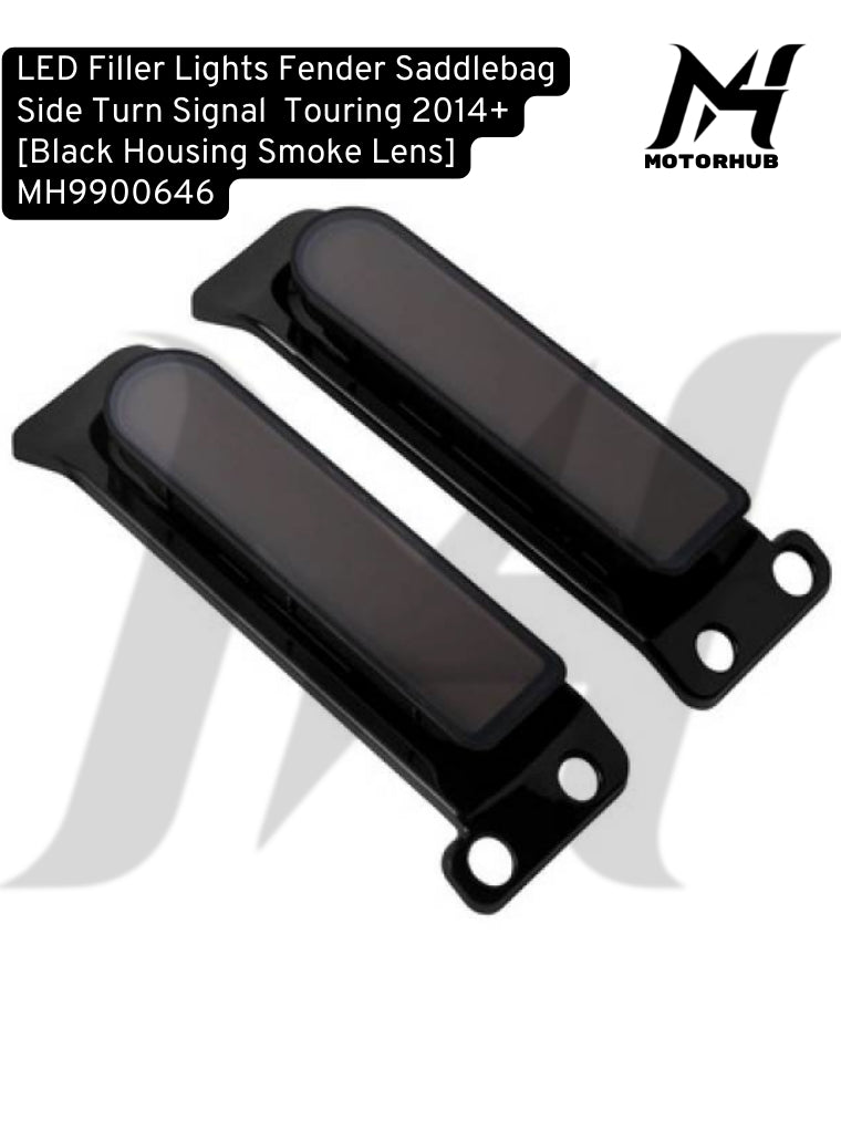 LED Lights Fender Saddlebag Side Turn Signal  Touring 2014+ [Black Housing Smoke Lens] MH9900646