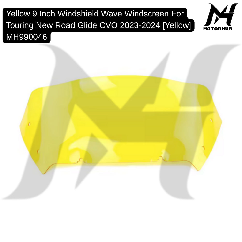 Yellow 9 Inch Windshield Wave Windscreen For Touring New Road Glide CVO 2023-2024 MH990046