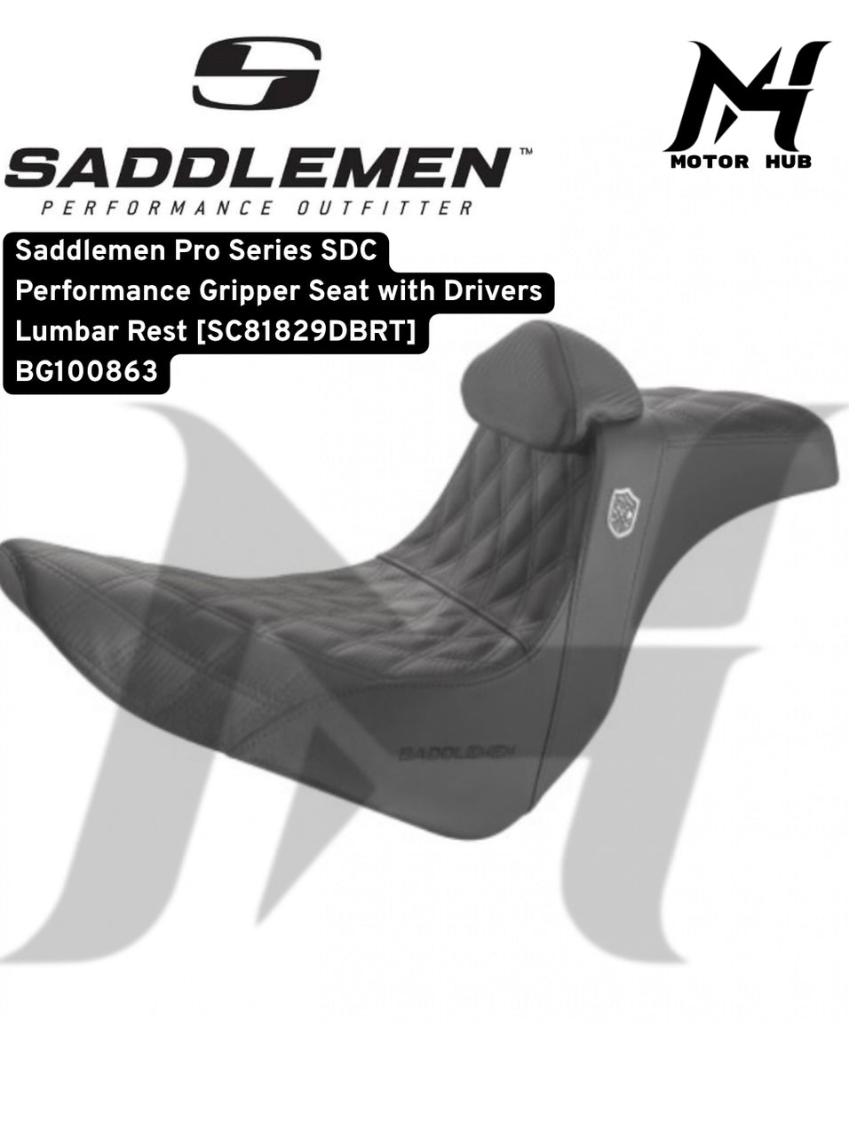 Saddlemen Pro Series SDC Performance Gripper Seat with Drivers Lumbar Rest [SC81829DBRT] BG100863
