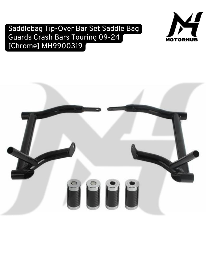 Saddlebag Tip-Over Bar Set Saddle Bag Guards Crash Bars Touring 09-25 [Chrome] MH9900319