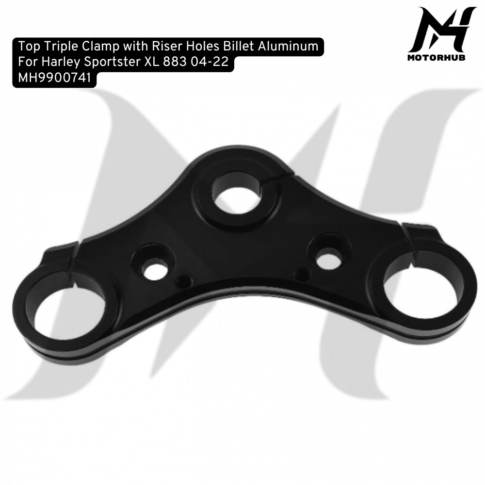 Top Triple Clamp with Riser Holes Billet Aluminum For Harley Sportster XL 883 04-22  MH9900741