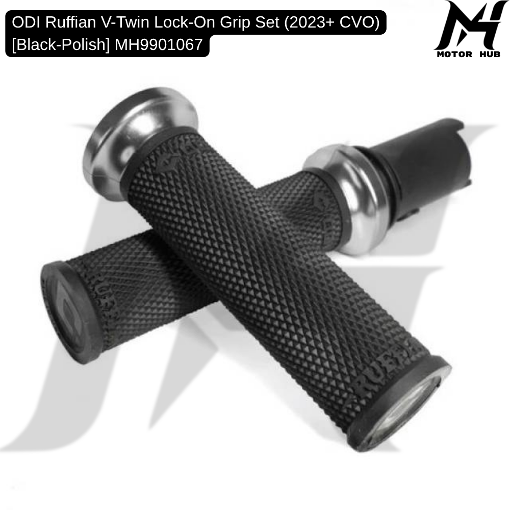 ODI Ruffian V-Twin Lock-On Grip Set (2023+ CVO) [Black-Polish] MH9901067