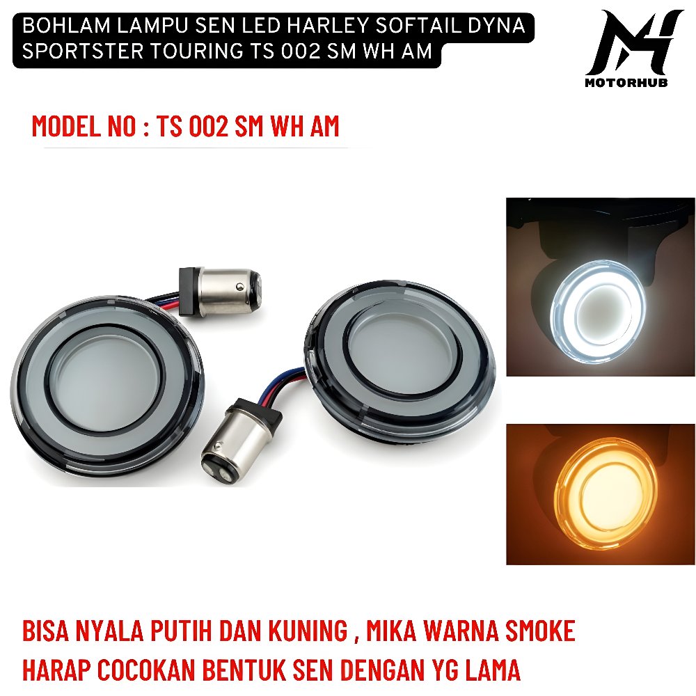 BOHLAM LAMPU SEN LED HARLEY SOFTAIL DYNA SPORTSTER TOURING TS 002 SM WH AM