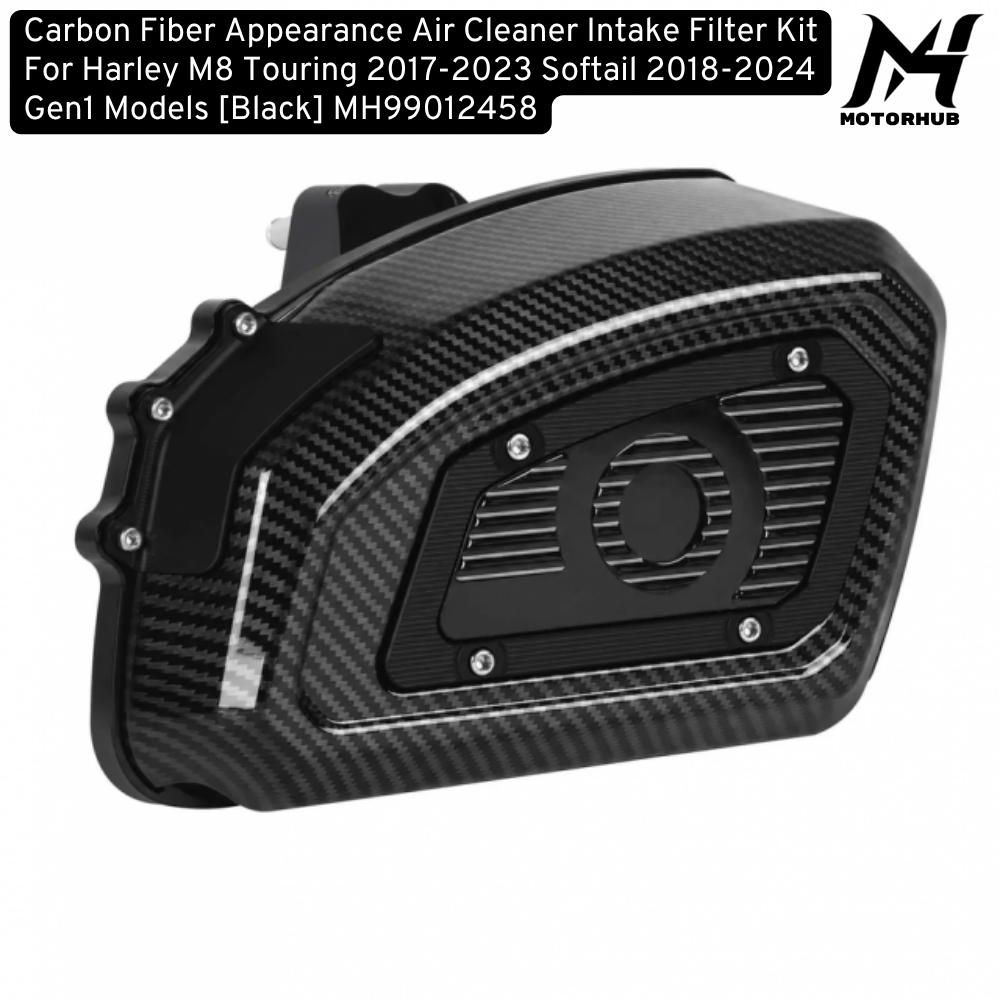 Carbon Fiber Appearance Air Cleaner Intake Filter Kit For Harley M8 Touring 2017-2023 Softail 2018-2024 Gen1 Models [Black] MH99012458