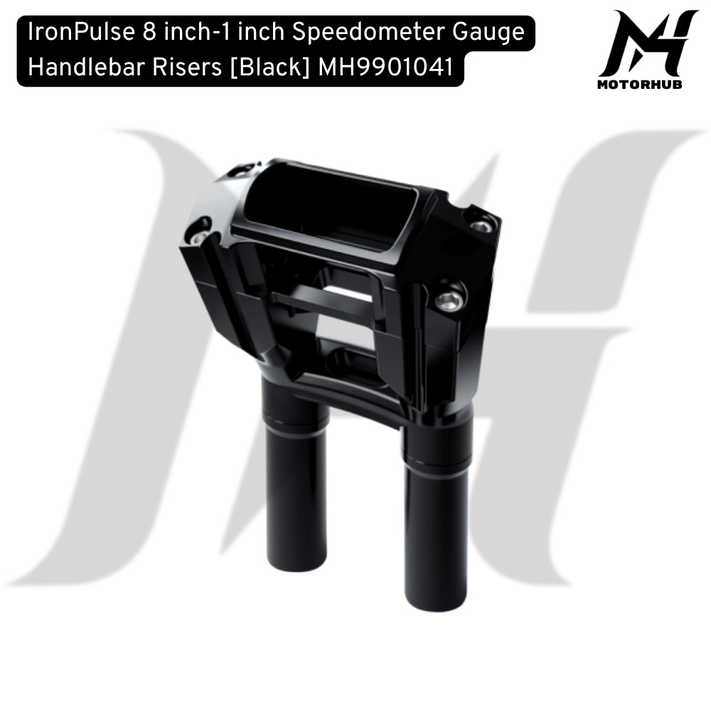 IronPulse 8 inch-1 inch Speedometer Gauge Handlebar Risers [Black] Riser 8 inch MH9901041