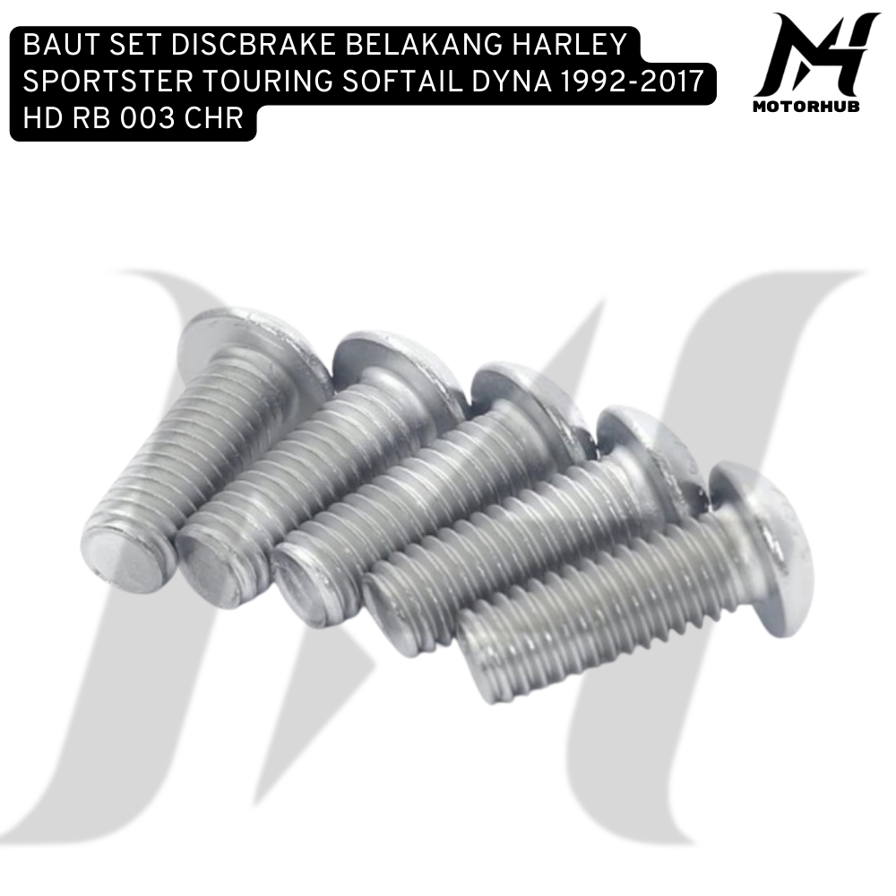 BAUT SET DISCBRAKE BELAKANG HARLEY SPORTSTER TOURING SOFTAIL DYNA 1992-2017 HD RB 003 CHR
