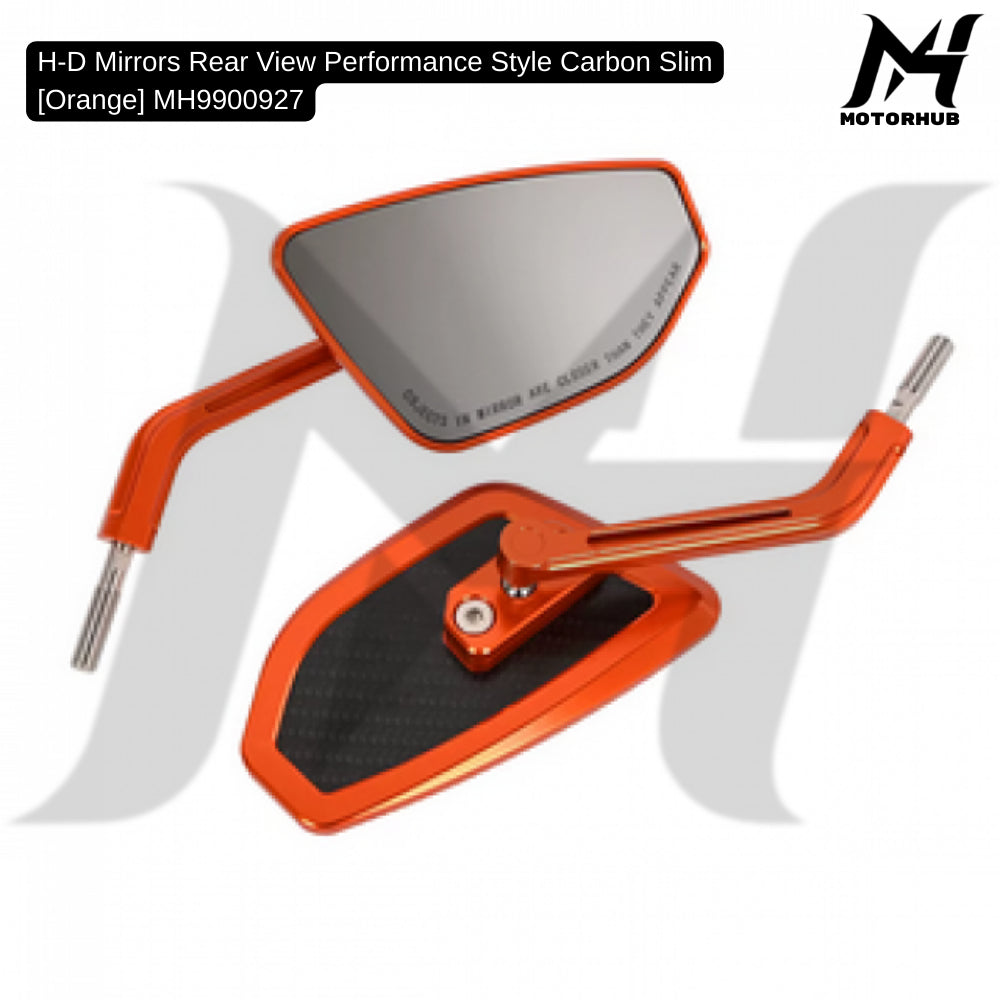 H-D Mirrors Rear View Performance Style Carbon Slim [Orange] MH9900927