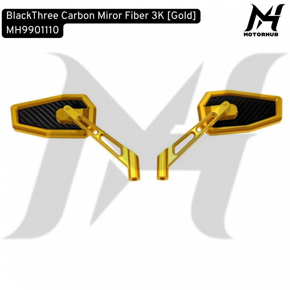 BlackThree Carbon Miror Fiber 3K [Gold] Spion Harley MH9901110