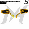 BlackThree Carbon Miror Fiber 3K [Gold] Spion Harley MH9901110