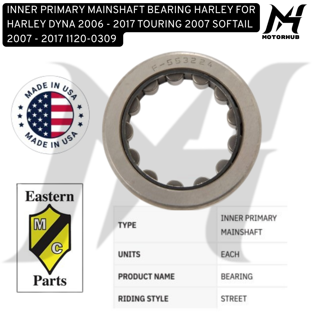 INNER PRIMARY MAINSHAFT BEARING HARLEY FOR HARLEY DYNA 2006 - 2017 TOURING 2007 SOFTAIL 2007 - 2017 1120-0309 OEM 9231 KODE 41 0111