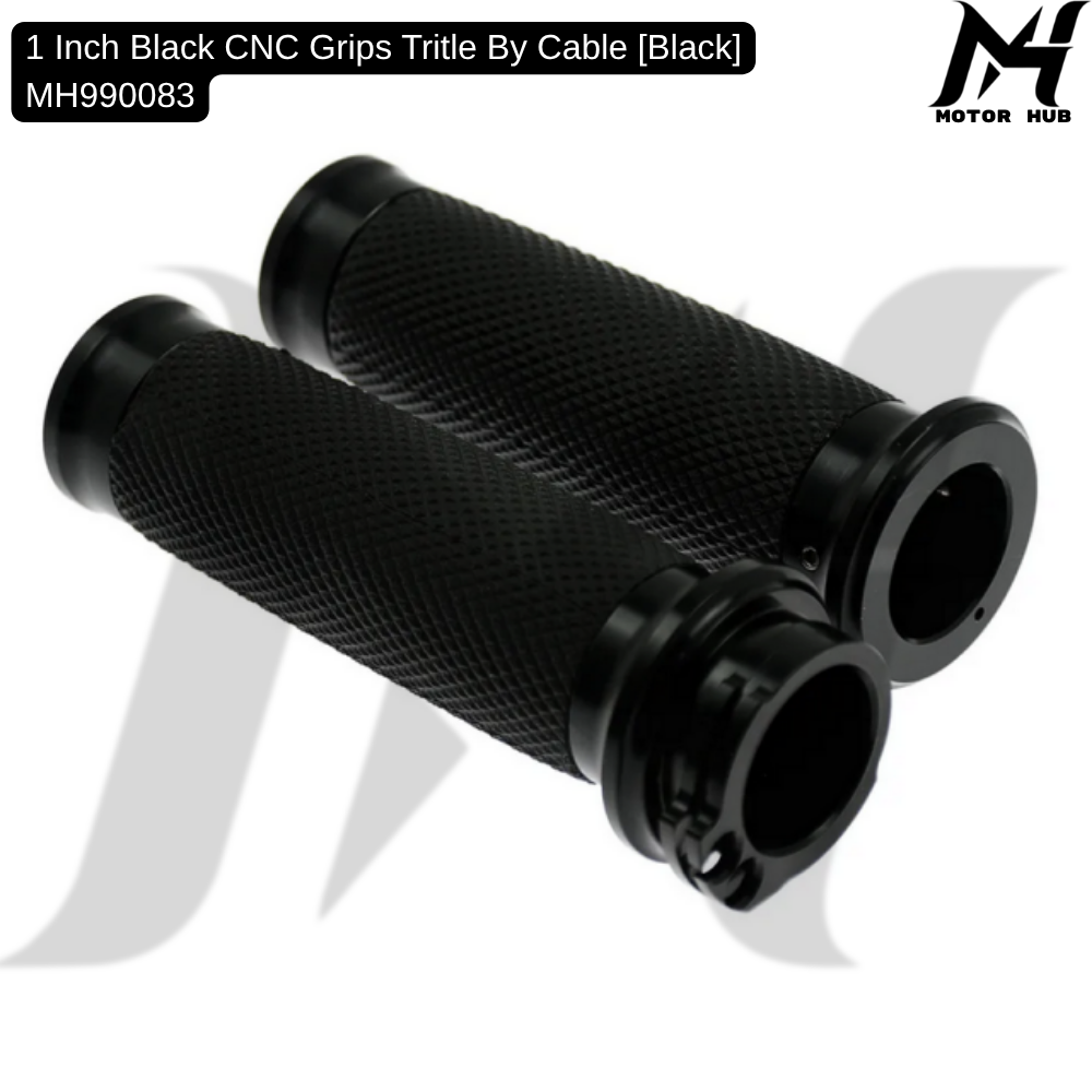 1 Inch Black CNC Grips Tritle By Cable [Black] MH990083