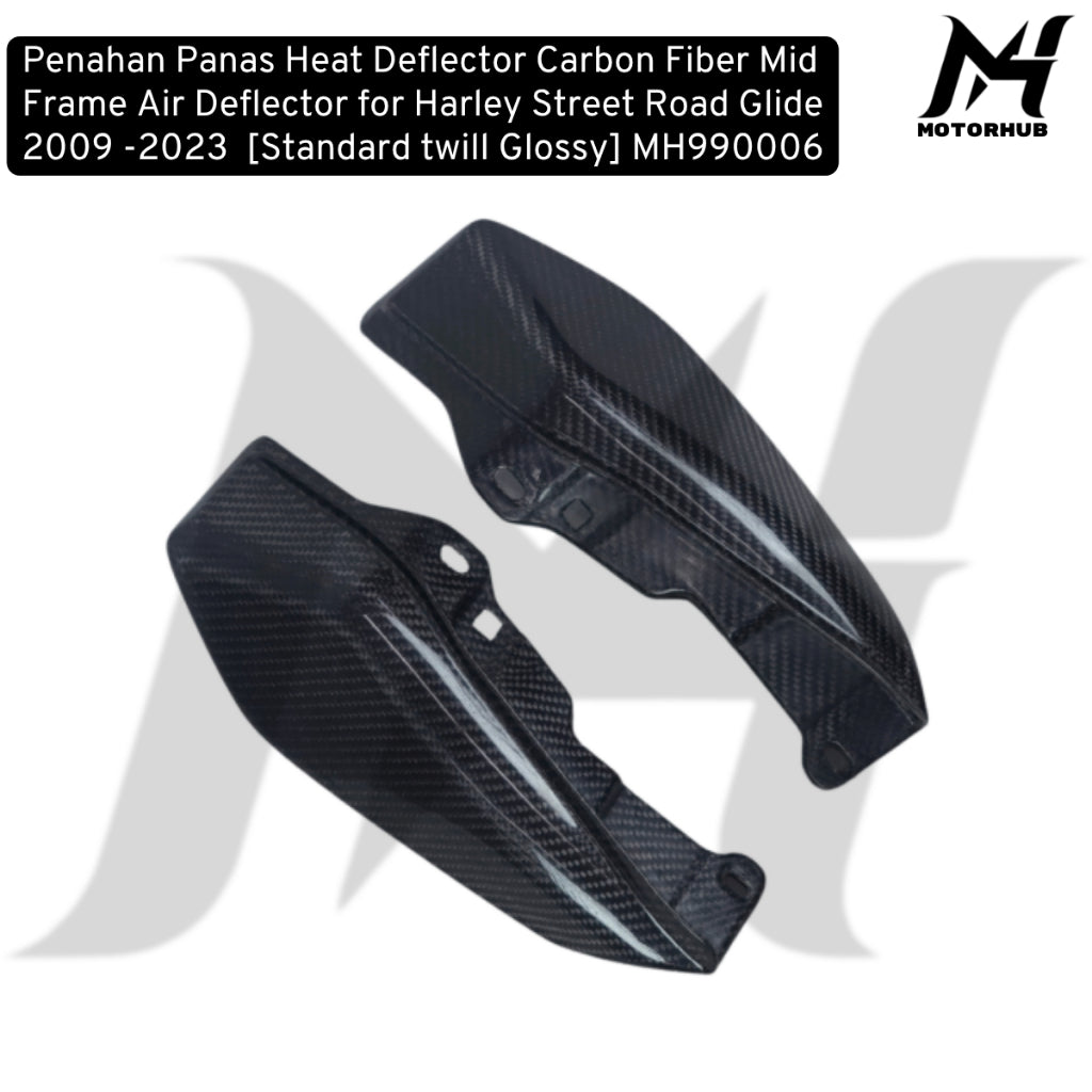 Carbon Fiber Mid Frame Air Deflector for Harley Street Road Glide 2009 -2026  [Standard twill Glossy] MH990006