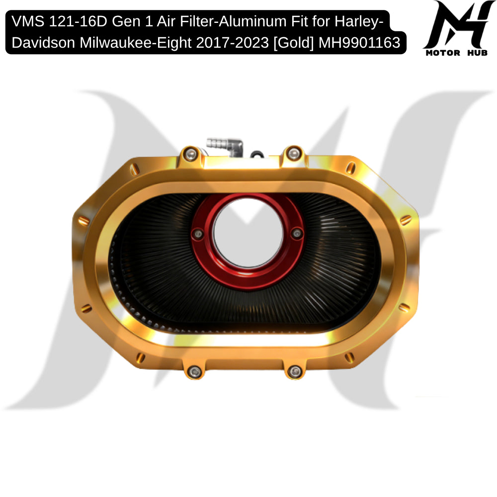 VMS 121-16D Gen 1 Air Filter-Aluminum Fit for Harley-Davidson Milwaukee-Eight 2017-2023 [Gold] MH9901163