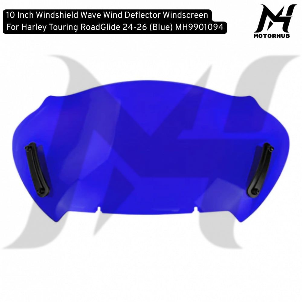 10 Inch Windshield Wave Wind Deflector Windscreen For Harley Touring RoadGlide 24-26 (Blue) MH9901094