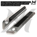 CNC Aluminum T6061 Saddlebag Hinge Latch Covers with Carbon Fiber reflector 2017-2023 [Silver] MH7700330
