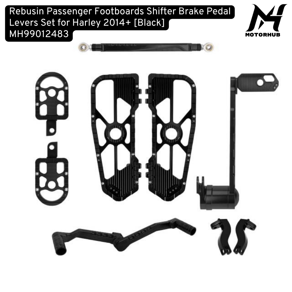 Rebusin Passenger Floorboard Shifter Brake Pedal Levers Set for Harley Touring 2014-2026 [Black] MH99012483