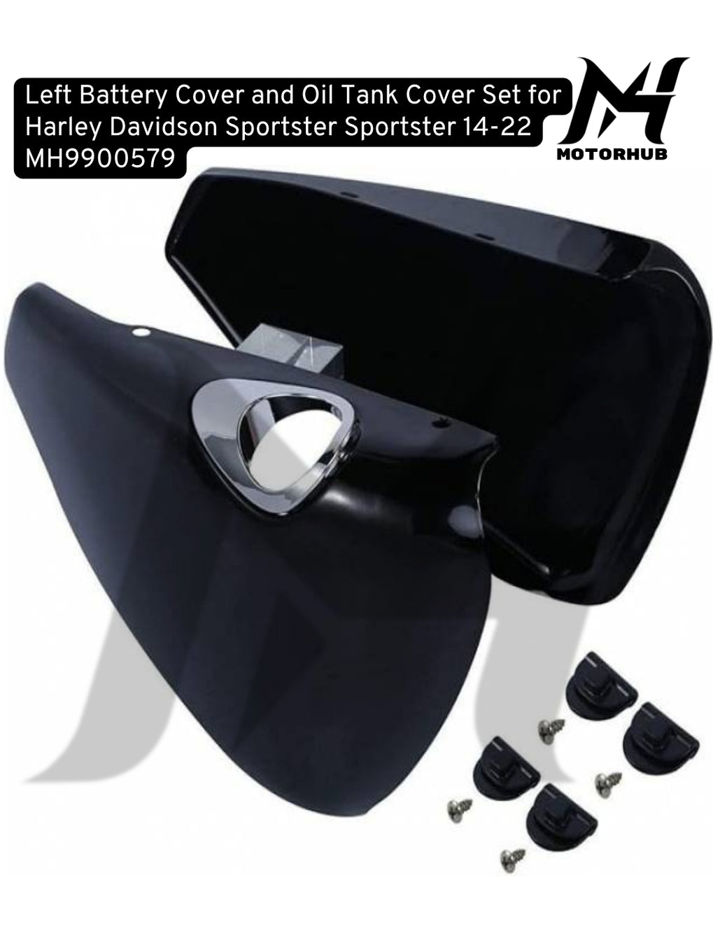 Left Battery Cover and Oil Tank Cover Set for Harley Davidson Sportster Sportster 14-22 MH9900579