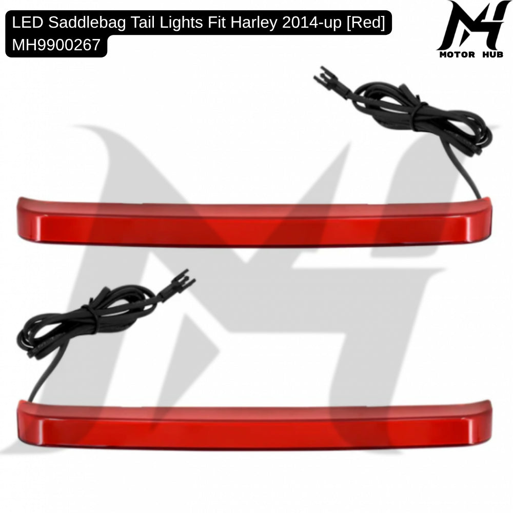 LED Saddlebag Tail Lights Fit Harley 2014-up [Red] MH9900267