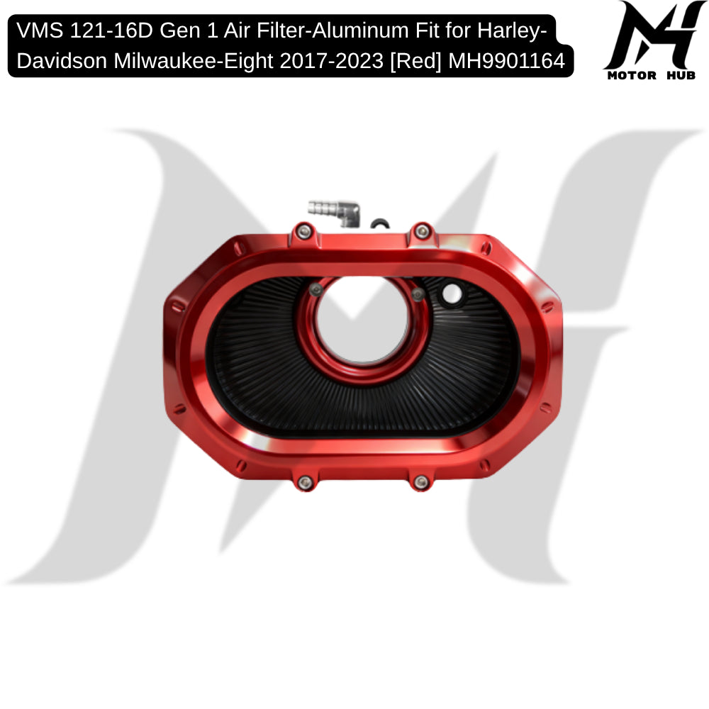 VMS 121-16D Gen 1 Air Filter-Aluminum Fit for Harley-Davidson Milwaukee-Eight 2017-2023 [Red] MH9901164