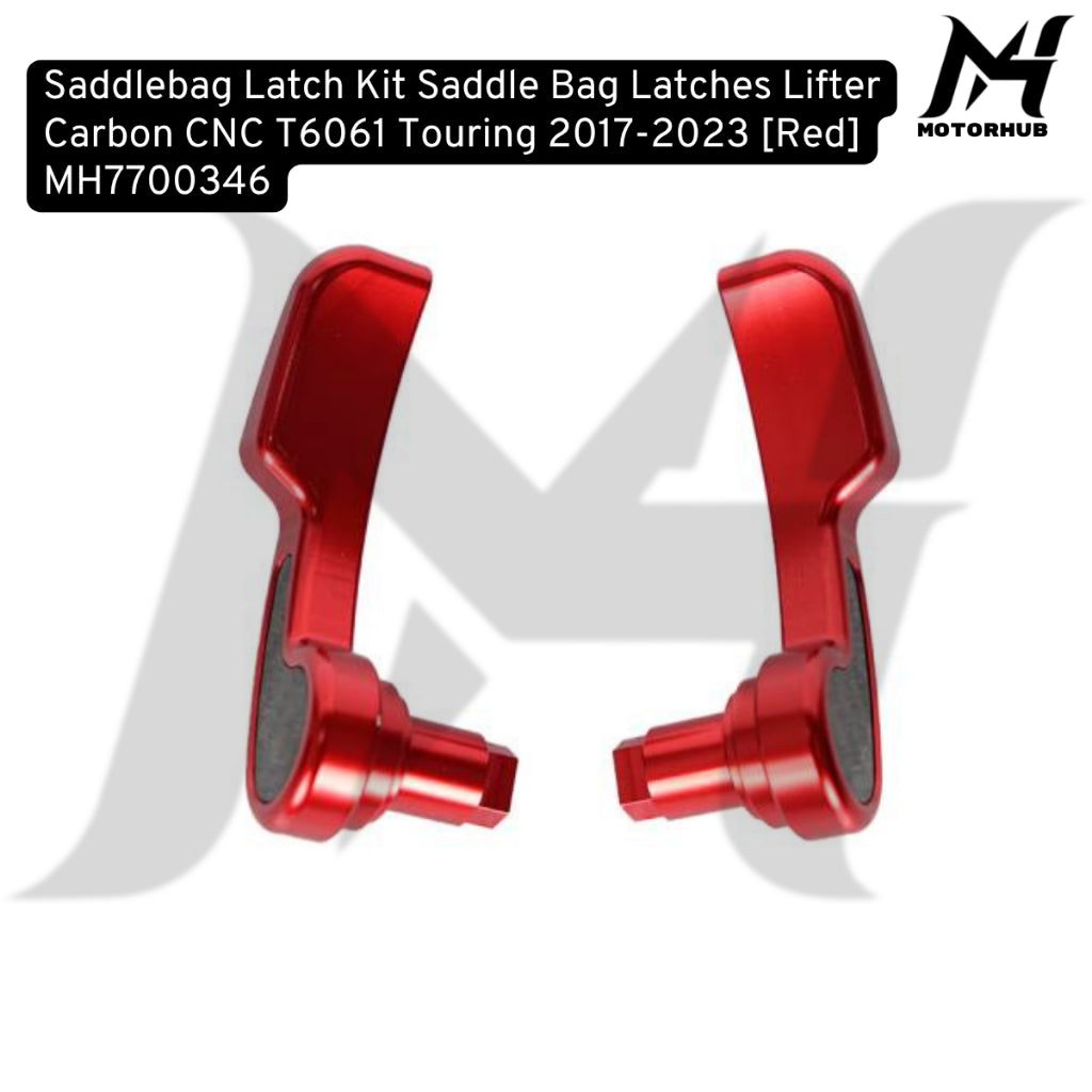 Saddlebag Latch Kit Saddle Bag Latches Lifter Carbon CNC T6061 Touring 2014-2026 [Red] MH7700346
