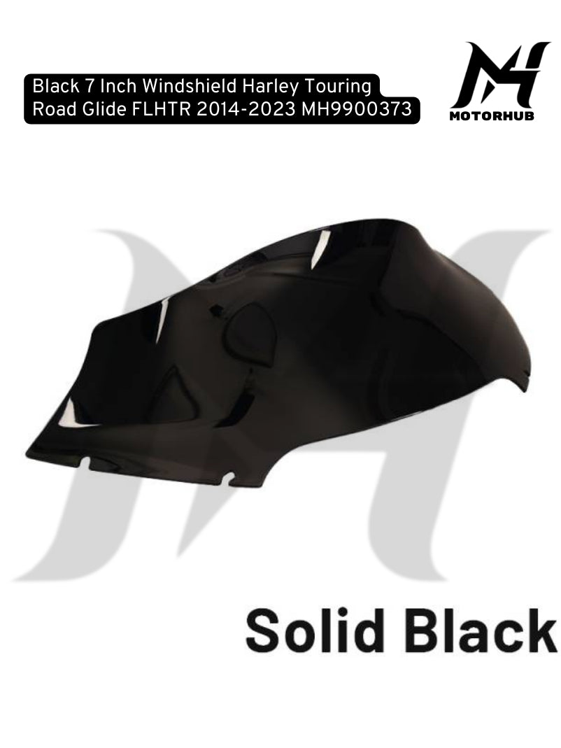 Solid Black 7 Inch Windshield Harley Touring Road Glide FLHTR 2014-2023 MH9900373
