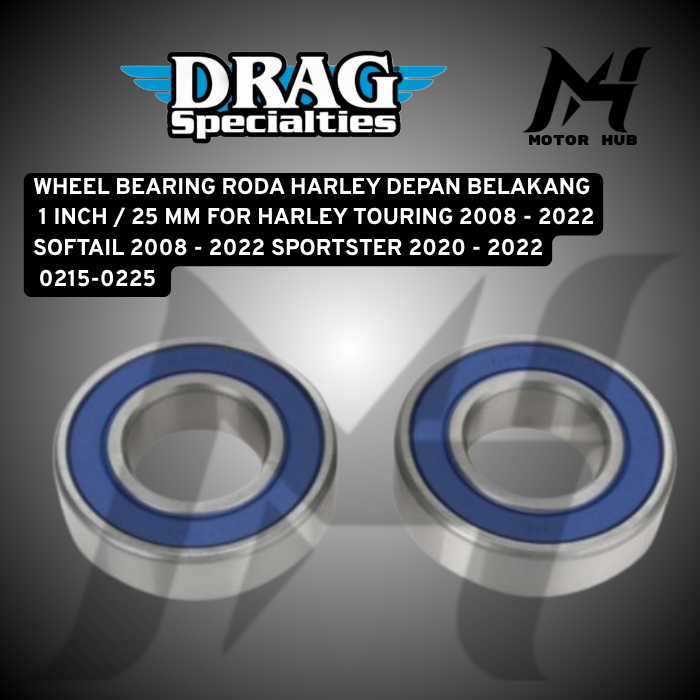 WHEEL BEARING RODA HARLEY DEPAN BELAKANG 1 INCH / 25 MM FOR HARLEY TOURING 2008 - 2022 SOFTAIL 2008 - 2022 SPORTSTER 2020 - 2022 0215-0225 OEM 9276