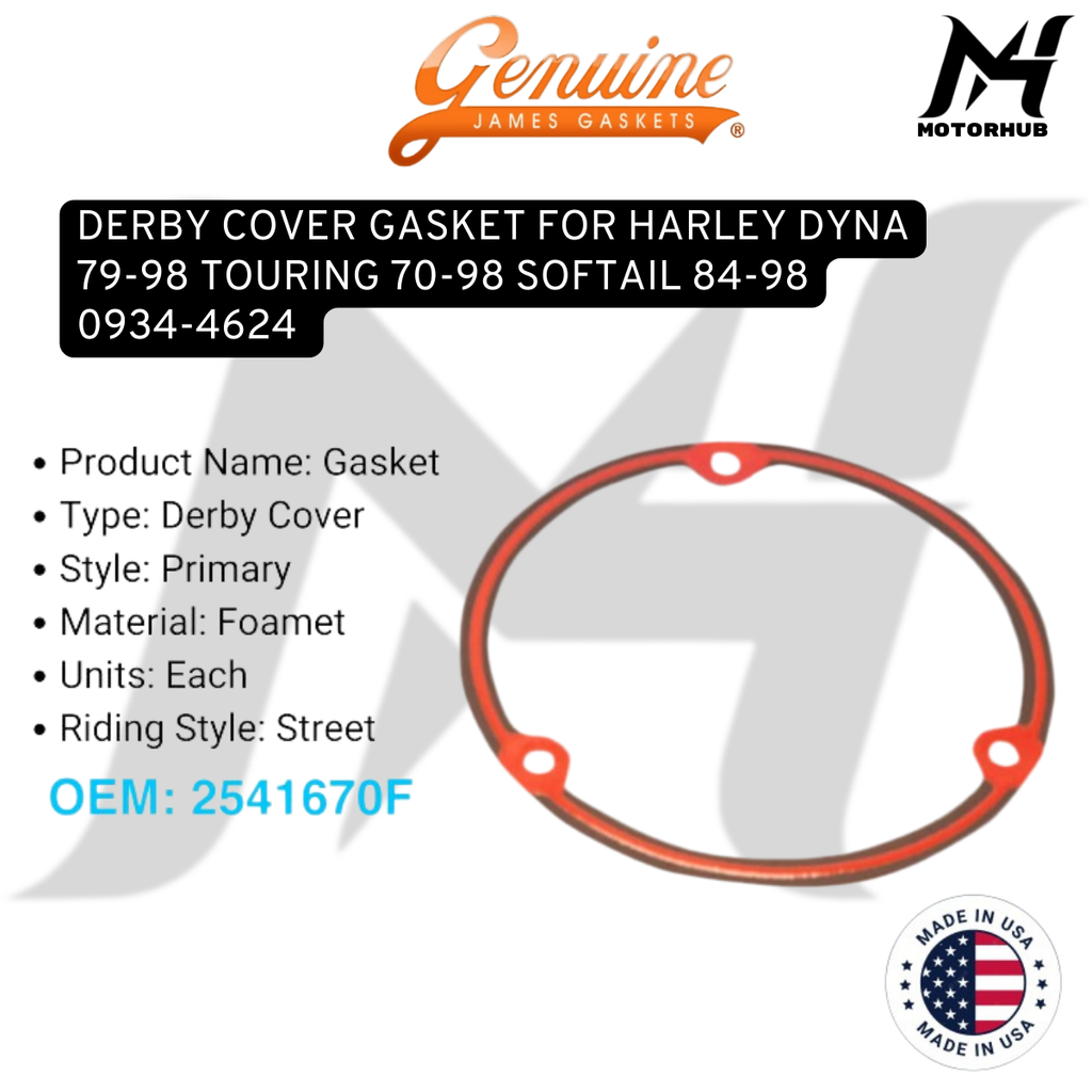 DERBY COVER GASKET FOR HARLEY DYNA 79-98 TOURING 70-98 SOFTAIL 84-98 0934-4624 OEM 2541670F