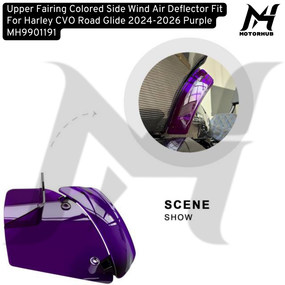 Upper Fairing Colored Side Wind Air Deflector Fit For Harley CVO Road Glide 2024-2026 Purple MH9901191