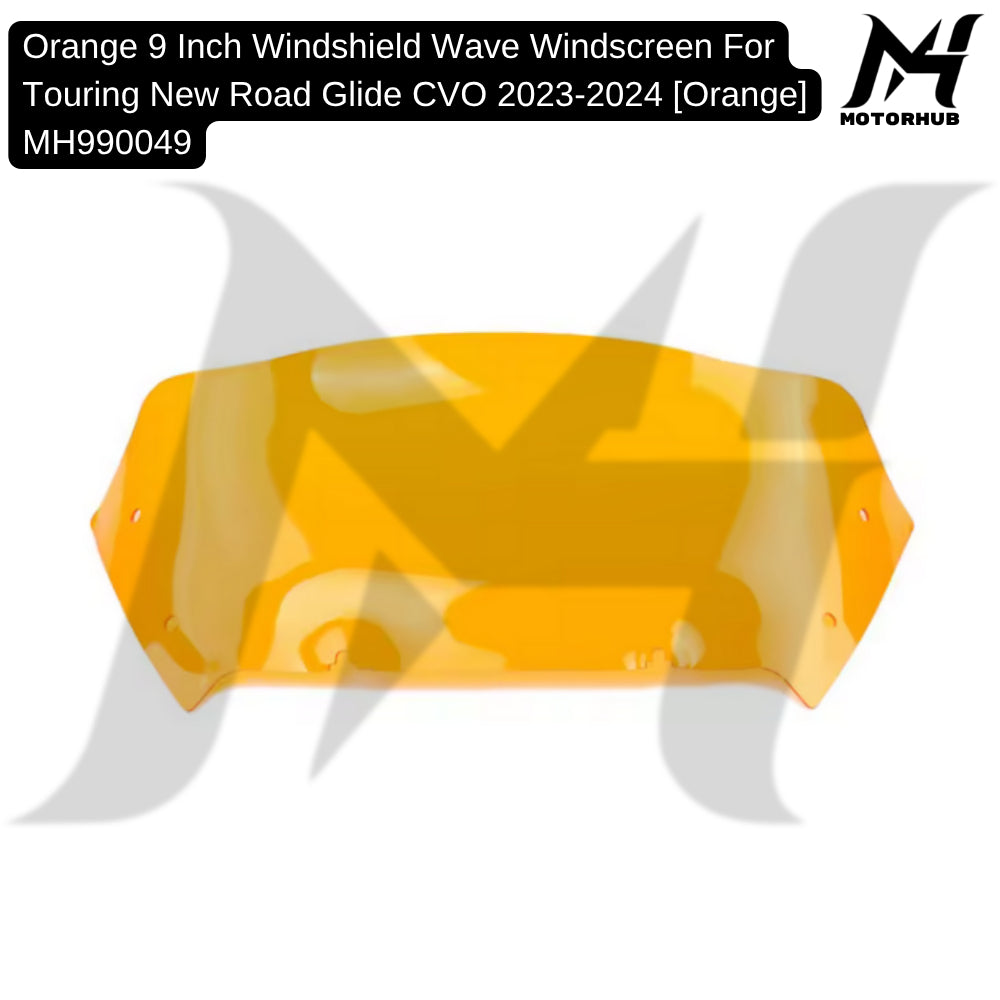Orange 9 Inch Windshield Wave Windscreen For Touring New Road Glide CVO 2023-2024 MH990049