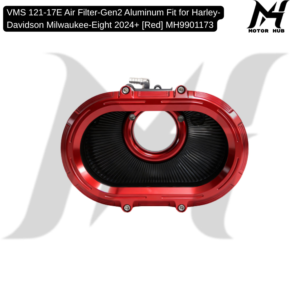 VMS 121-17E Air Filter-Gen2 Aluminum Fit for Harley-Davidson Milwaukee-Eight 2024+ [Red] MH9901173
