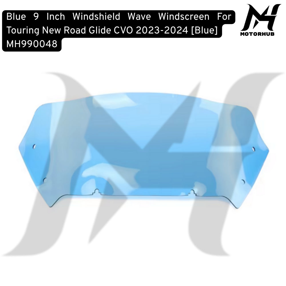 Blue 9 Inch Windshield Wave Windscreen For Touring New Road Glide CVO 2023-2024 MH990048