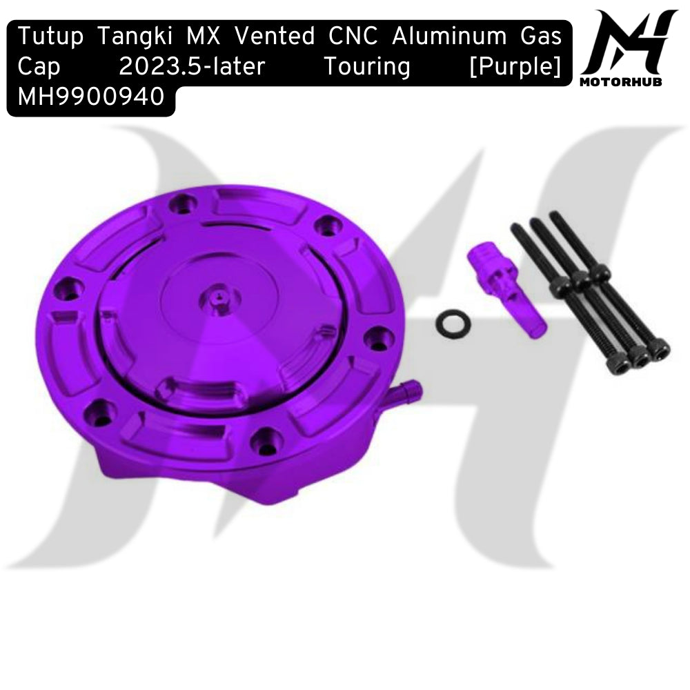 Tutup Tangki MX Vented CNC Aluminum Gas Cap 2023.5-later Touring [Purple] MH9900940
