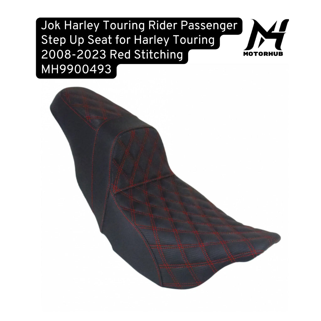 Rider Passenger Step Up Seat for Harley Touring 2008-2023 [Red] Stitching MH9900493