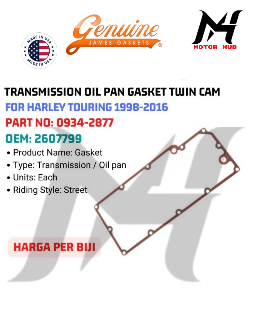GENUINE JAMES GASKET TRANSMISSION OIL PAN GASKET TWIN CAM FOR HARLEY TOURING 98-16 0934-2877 OEM 2607799
