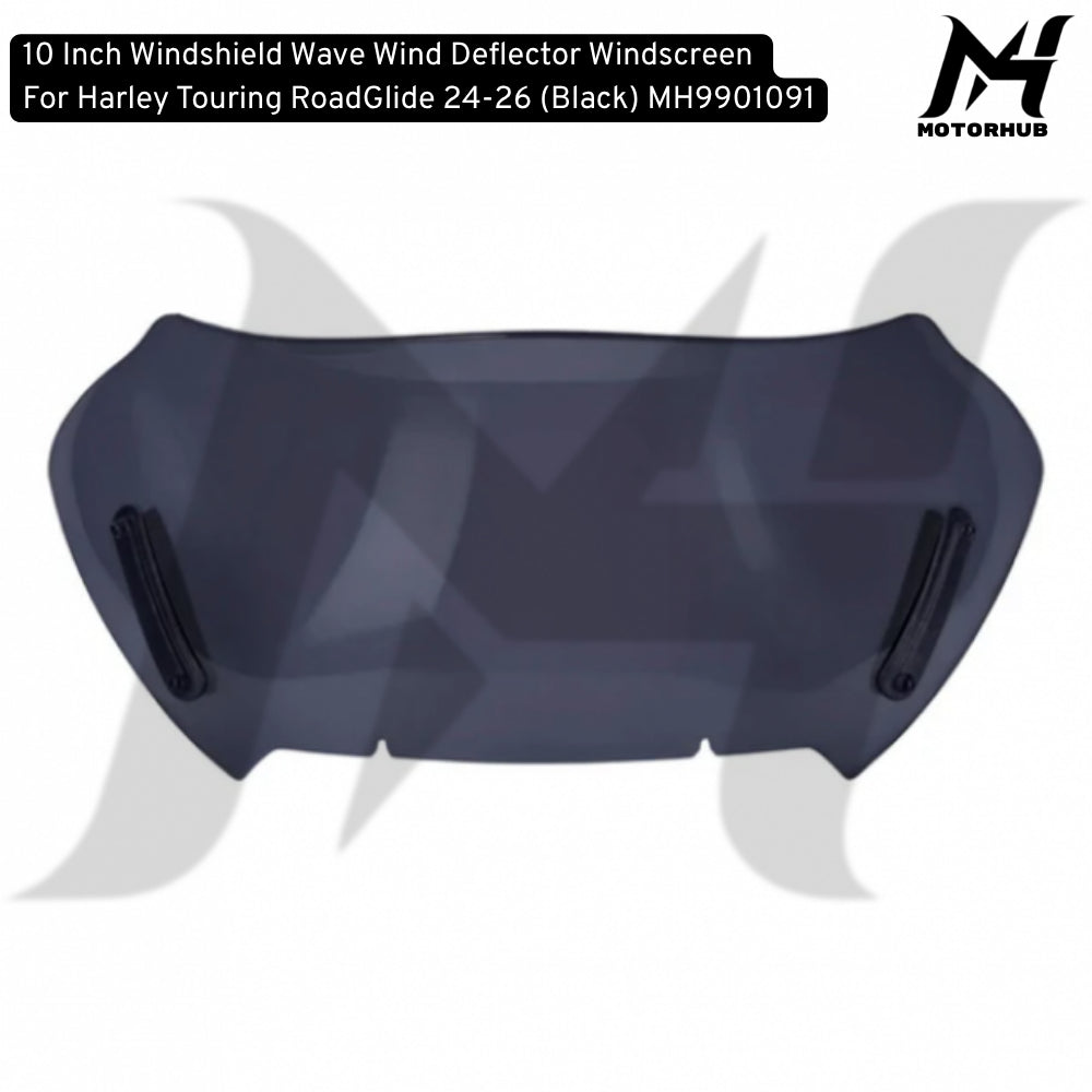 10 Inch Windshield Wave Wind Deflector Windscreen For Harley Touring RoadGlide 24-26 (Black) MH9901091