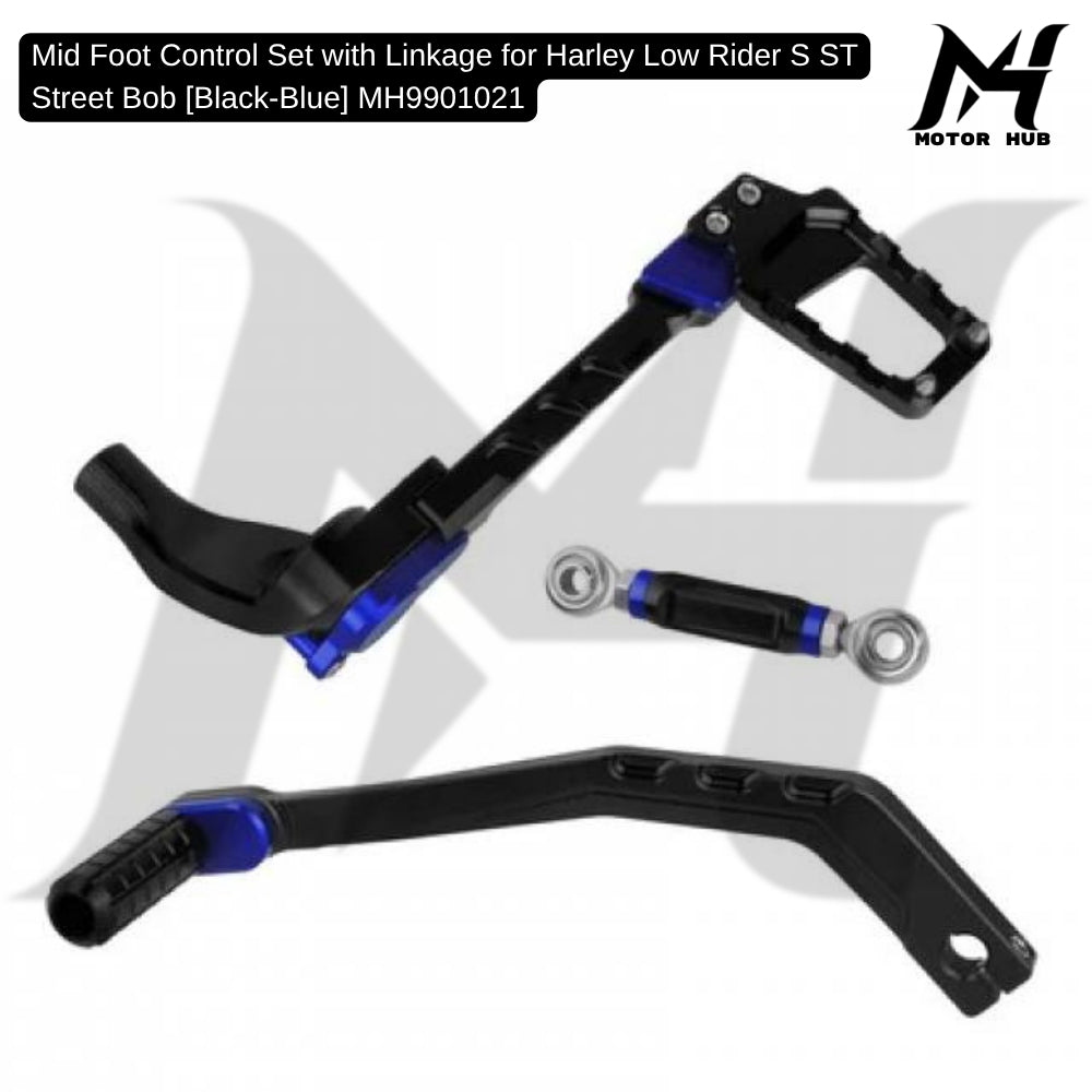 Mid Foot Control Set with Linkage for Harley Low Rider S ST Street Bob [Black-Blue] MH9901021