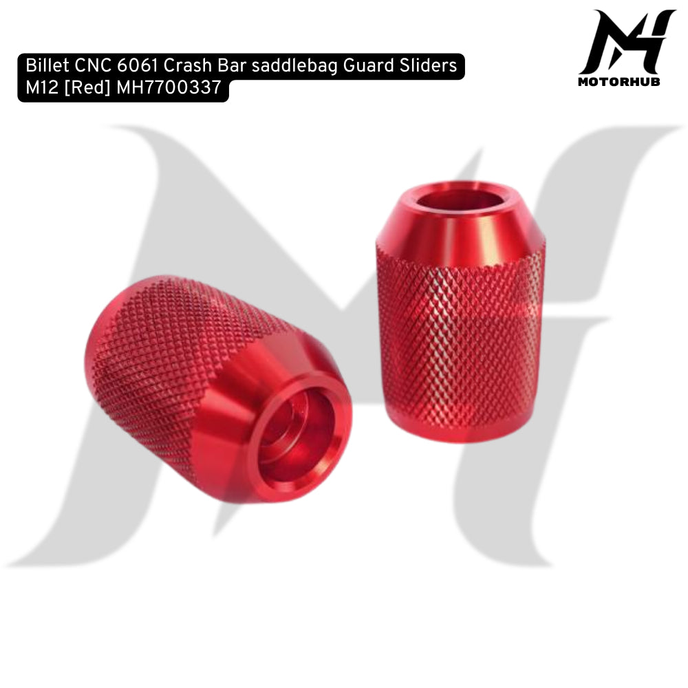 Billet CNC 6061 Crash Bar saddlebag Guard Sliders M12 [Red]   MH7700337