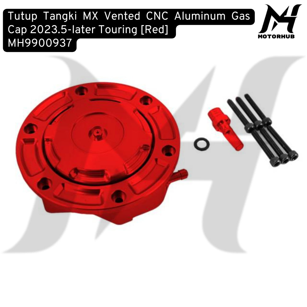 MX Vented CNC Aluminum Gas Cap 2023.5-later Touring [Red]  MH9900937